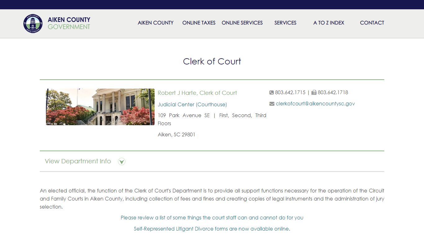 Clerk of Court - Aiken County's C
